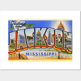 Greetings from Jackson, Mississippi - Vintage Large Letter Postcard Posters and Art